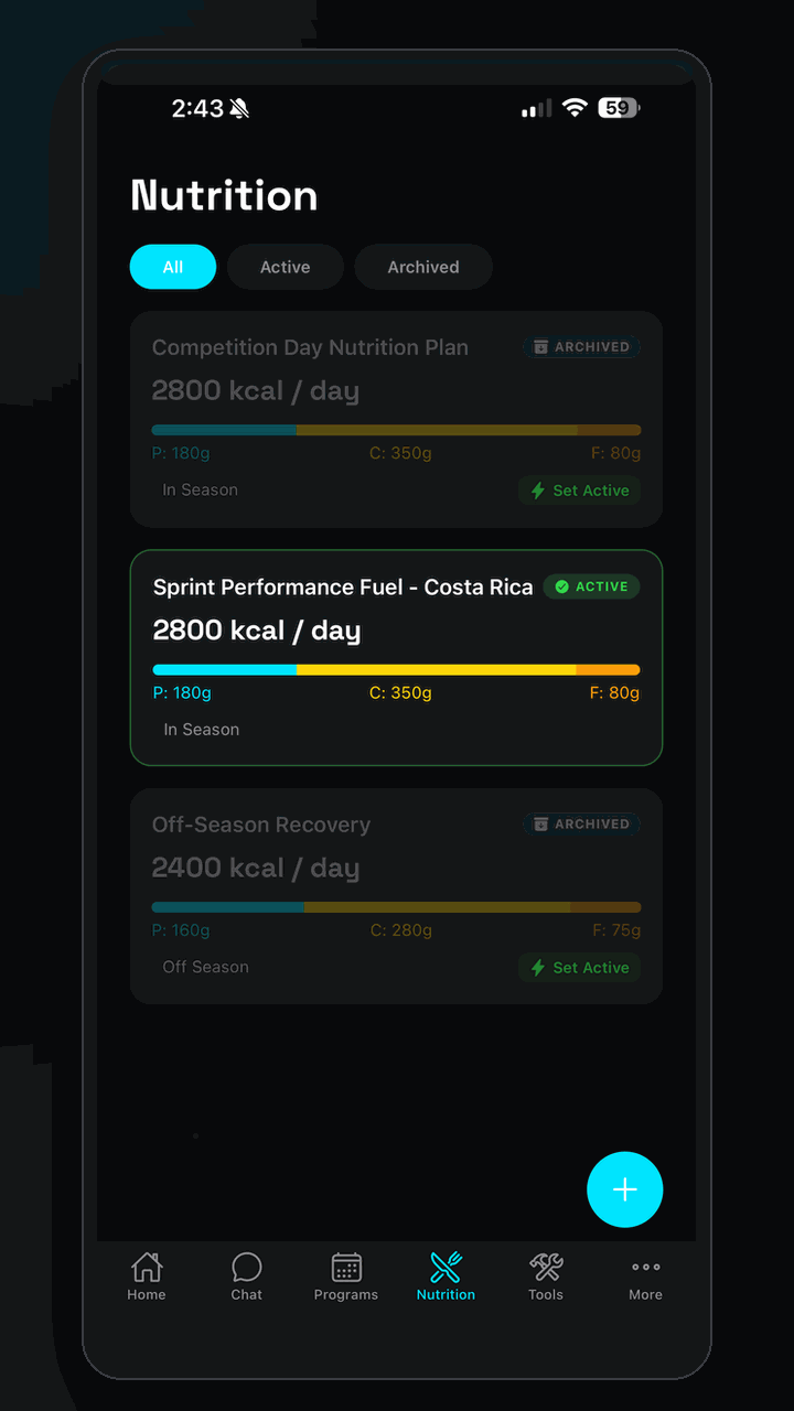 Aria Sprint Nutrition
