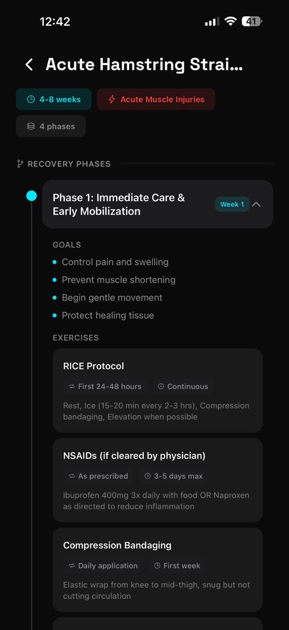 Rehabilitation progress