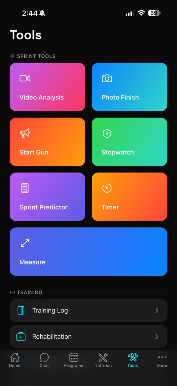 Sprint Tools screen