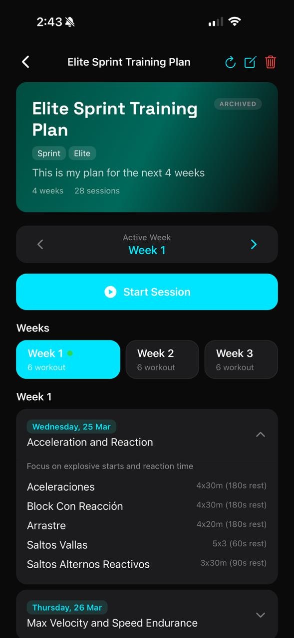 Aria Training Program Detail