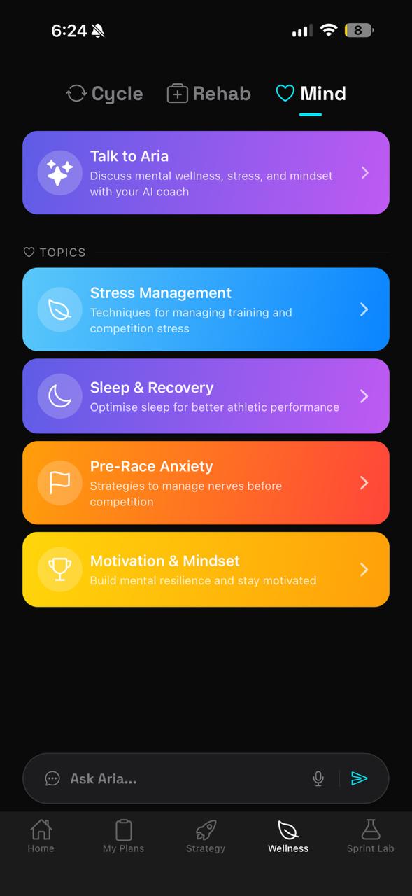 Aria Mental Wellness — Mind Tab